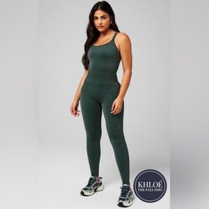 Fabletics Green Shimmer Seamless Jumpsuit